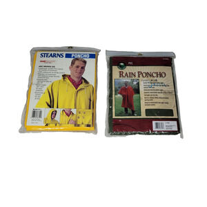 Ozark Trail Adult PVC Hooded Rain Poncho Brown Hunting Fish Camping Sporting Lot